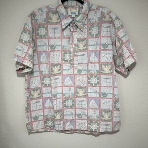 Vintage 90's Kahala Mens Multicolor Short Sleeve Cotton Button Down Shirt Sz‎ XL